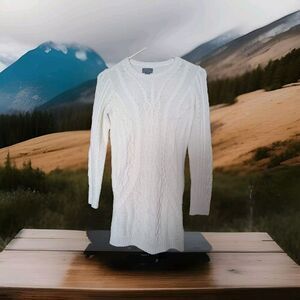 Polo Ralph Lauren Wool Cable Knit Sweater‎ Dress Junior LG Cream Cottagecore